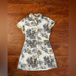Preowned Olivaceous top / mini dress linen / rayon M button front